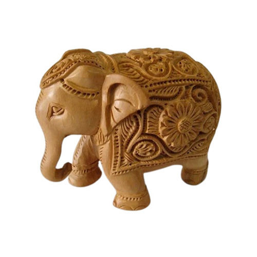 Table Mounted Hand Carved Modern Arts Wooden Elephant Statue for Home Decoration