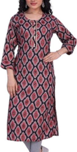 3/4th Sleeves Ladies Rayon Kurtis