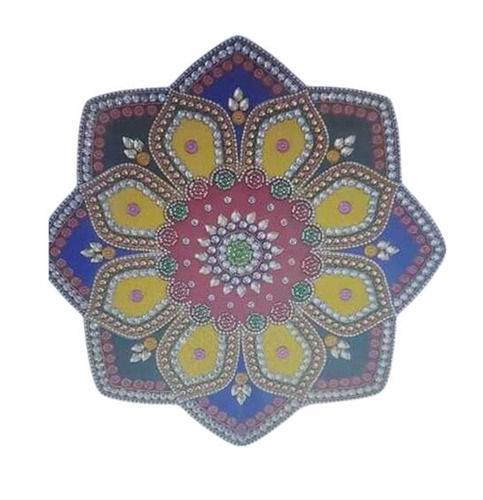 Round Shape Waterproof Highly Sticky Single Sided Acrylic Rangoli for Home Decoration