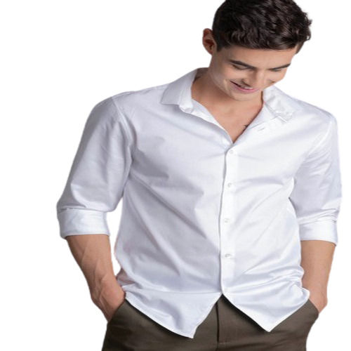 White Plain Anti Wrinkle Mens Shirt