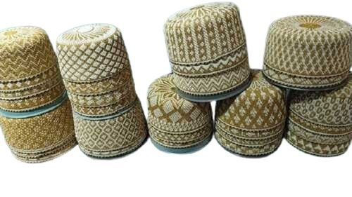 Dawoodi White and Golden Bohra Topi