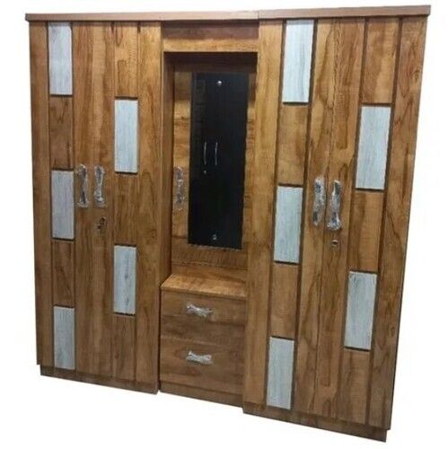 Multi Color 4 Door Antique Wooden Wardrobe With Locker