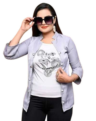 Casual Wear Regular Fit Full Sleeve Readymade Breathable Plain Ladies Shirts