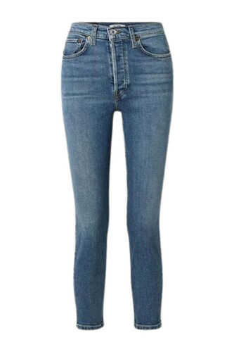 Casual Wear Regular Fit Ankle Length Breathable Plain Stretchable Denim Jeans for Ladies