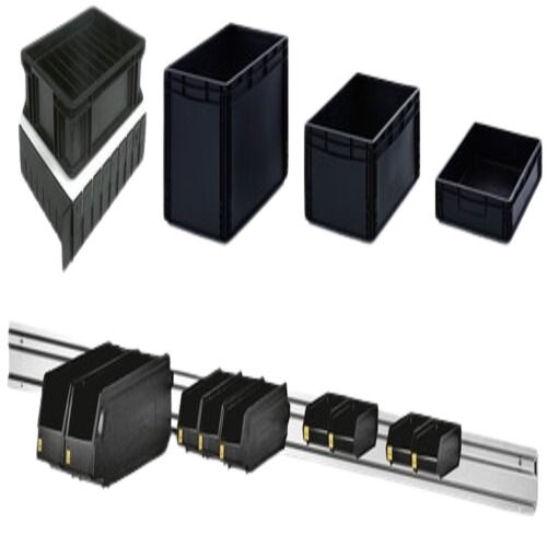 Rectangular Shape Black Plastic ESD Bins