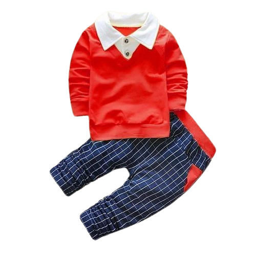 Red Kids Boys Pant T Shirt Set