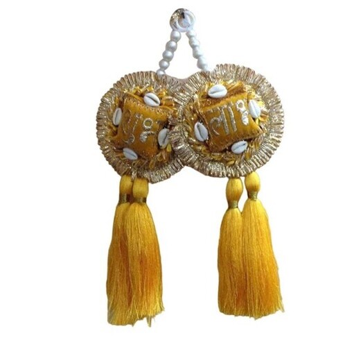 3.5inch Diwali Thread Yellow Round Wall Hanging, For Decoration