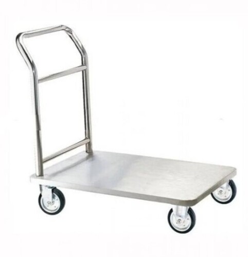 Silver Color Stainless Steel Material Platform Trolley