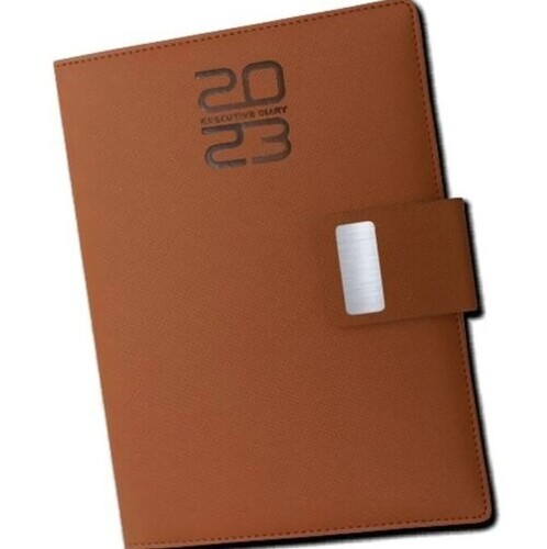 Brown Color Lockable Leather Diary For Office Use