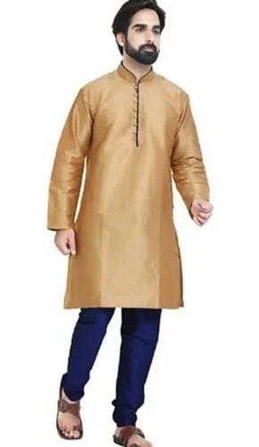 Full Sleeves Party Wear Tasar Colour Designer Kurta For Men