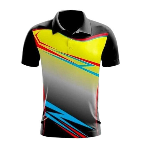 Polyester Graphic Printed Sublimation T Shirt, Polo Neck at Rs 230