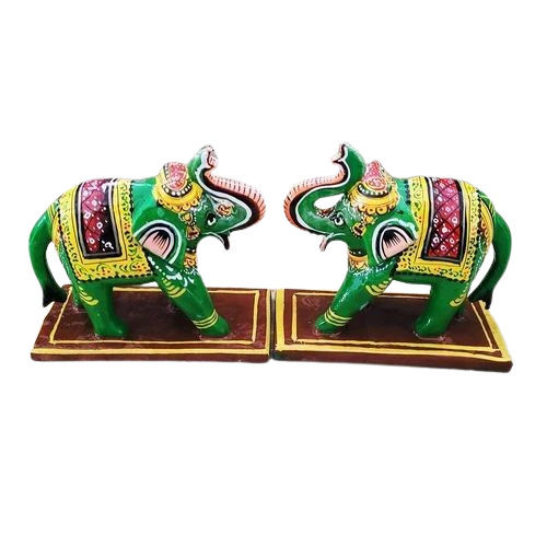 Wooden Elephant - Teak Wood, Multicolor | Premium Quality, Dust Resistant, Shiny Finish, Ideal for Home and Shop Decoration