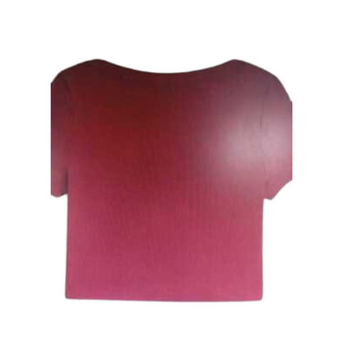 Casual Wear Regular Fit Half Sleeves Round Neck Plain Readymade Ladies Short Tops