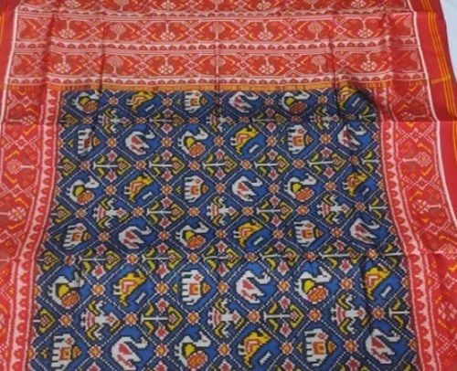 Multi Color Printed Pattern Semi Double Ikkat Patola Saree