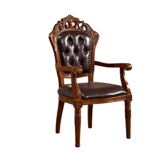 Wooden Carved Chair - New, Polished Finish, Brown Color | Eco-Friendly, Durable, Easy To Clean, Indoor Use