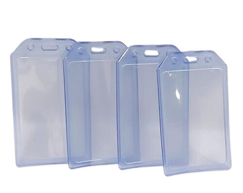 Easy to Carry Light Weighted Rectangular Waterproof Clear Transparent Plastic Id Card Holder