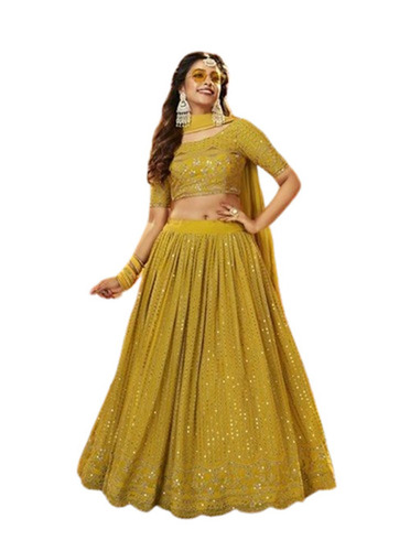 Lehenga Choli Set - Full Length, Regular Fit, M & XL | Breathable, Quick Dry, Anti Wrinkle, Embroidered for Party Wear