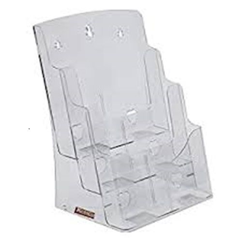 White Rectangular Acrylic Brochure Holder For Display