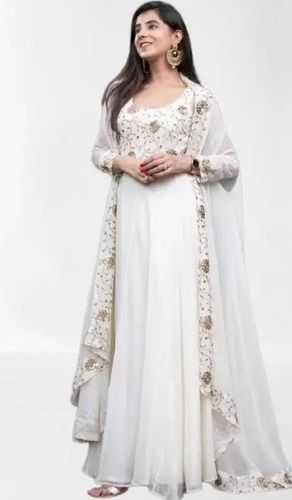 Embroidered Georgette Stitched Anarkali Gown