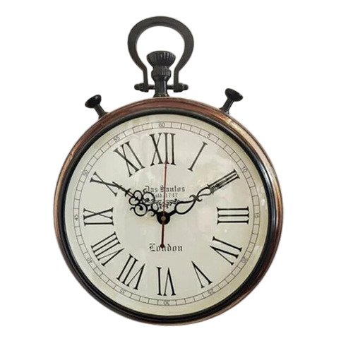 Decorative Wall Clock - Wooden 15 Inch Round Antique Design with Polished Surface and Customized Dial Size