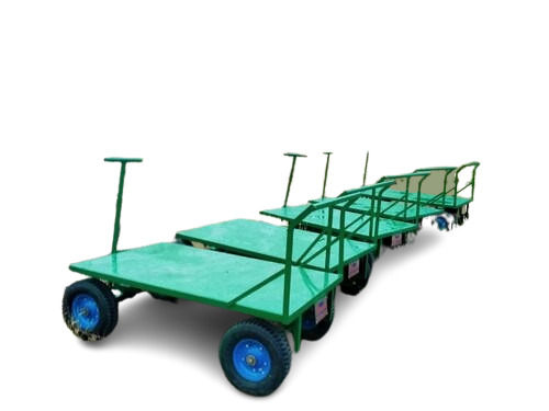 Green Mild Steel Foldable Platform Trolley For Industrial