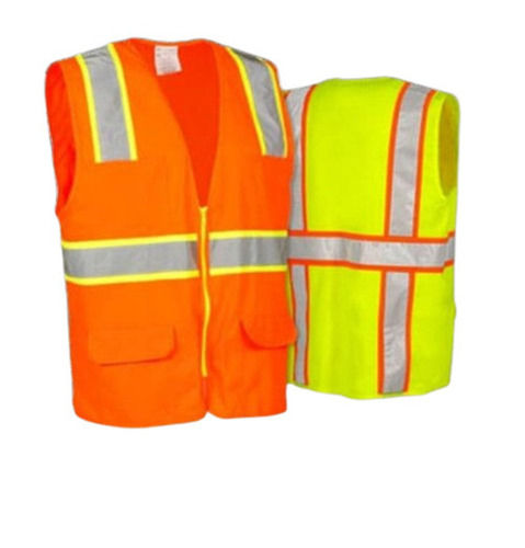 Daily Wear Regular Fit Sleeveless V Neck Polyester Reflective Safety Jacket