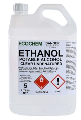 Ethanol Chemical - Liquid Form, 100% Purity , Ideal for Industrial Applications, Very Good Quality