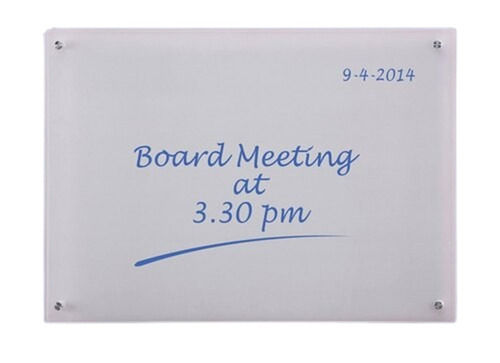 Wall Mounted Rectangular White Glass Marker Writing Board For Office 