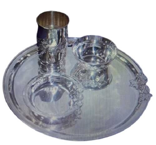 Silver Dinner Thali Set