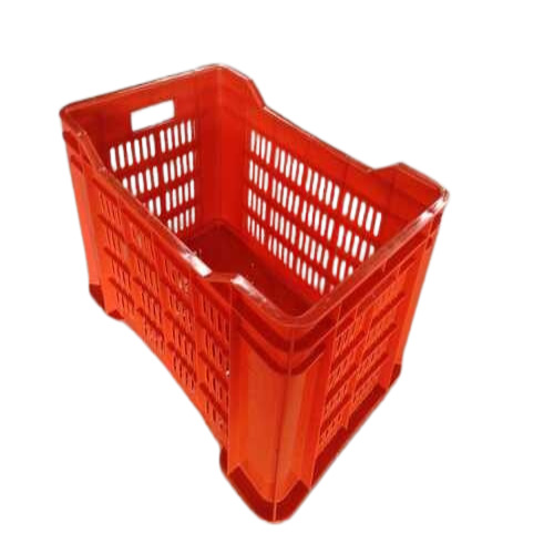 Industrial Orange Rectangular Plastic Crate