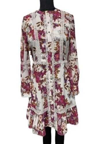 Full Sleeve Floral Printed Dress for Women