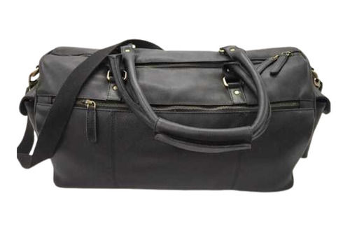 Easy to Carry Light Weighted Zipper Closure Plain Leather Duffel Bags For Mens