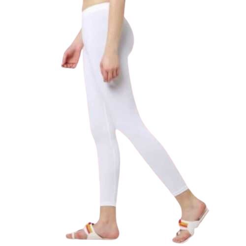Cotton Plain Lycra Legging - Cotton Sizes M S XL XS XXS Color: White Features: Anti-Wrinkle Dry Clean Waterproof