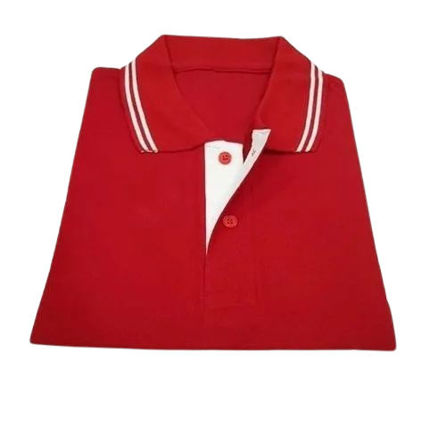 Red Color Plain Pattern Pure Cotton Men Corporate T Shirt