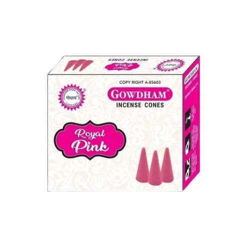 Incense Cone - Floral Material, Smooth Surface, Pink Color | Aromatic, Low Smoke, Easy to Clean, Includes Incense Holder for Spiritual and Anti-Odour Use
