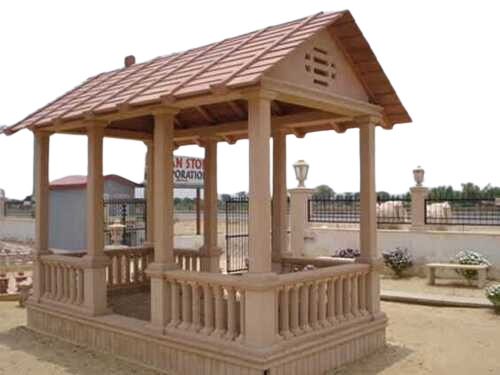 लाल और सफेद बलुआ पत्थर की झोपड़ी