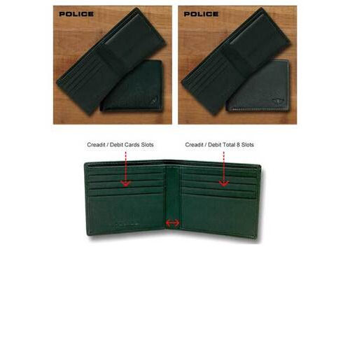 Police Gents Genuine Leather Wallets For Corporate Gift