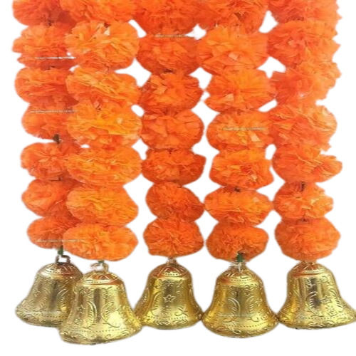 Artificial Dark Orange Flower Hanging Bells Garlands