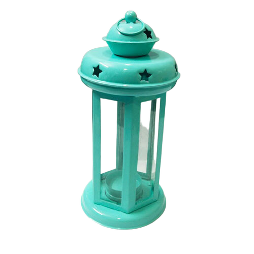 Green Iron Handicraft Lanterns - Metal, Standard Size, Green | Durable, Fine Finished, Easy Open Tealight Holder