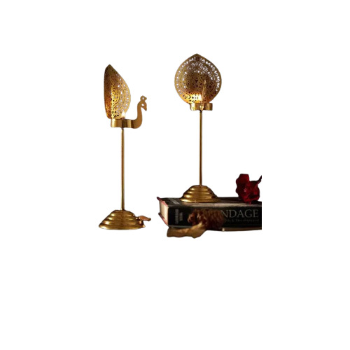 Peacock Designer Brass Candle Holders