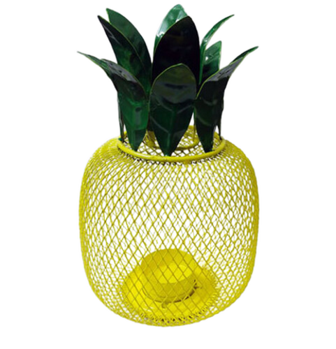 Pine Apple Tea Light Candle Holder - Iron Metal Yellow Handmade | Durable Fine Finished Table Top