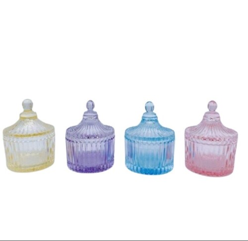 Glass Candle Jar - Clear Glass Material | Ideal for Birthday Gifts, Ceremony or Party Decoration, Enhances Beauty of Any Space