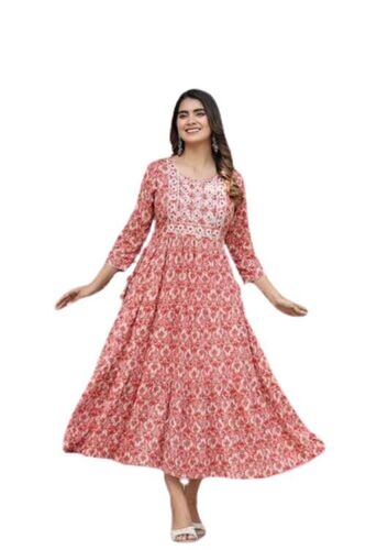 Comfortable To Wear Ladies Anarkali Printed Kurti