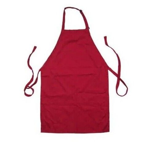 Maroon Color Plain Pattern Pure Cotton Kitchen Aprons