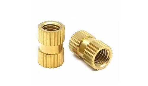 Rust Free Brass Insert Nut - New, Polished Finish | Golden Color, Rust Resistant, Ideal for Industrial Surface Applications