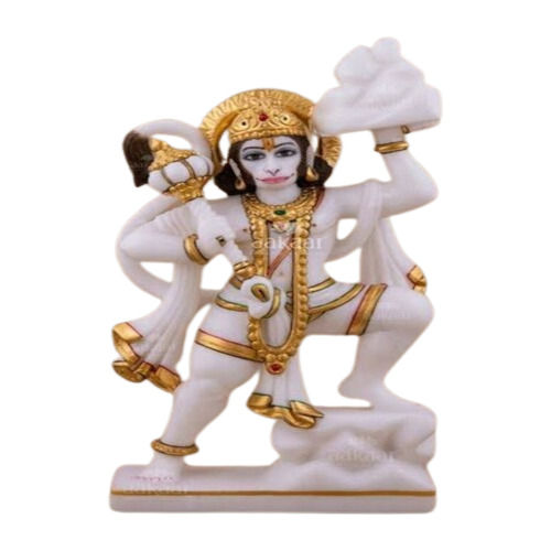 White Plain Marble Hanuman Statue