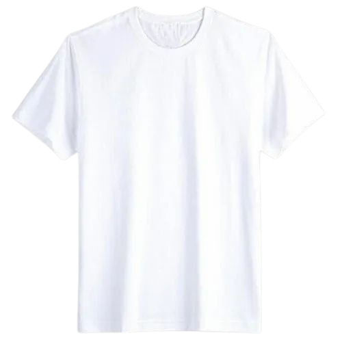 White Color Round Neck Short Sleeves Plain Pattern Mens T Shirts