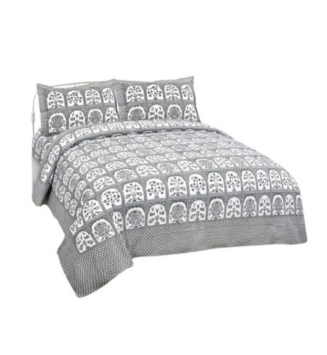 Printed Cotton Double Bedsheet - Multicolor, Full Size | Soft, Easy To Clean, Shrink Resistant, Silk Filling, Modern Dobby Style