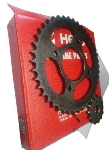 Black Color Round Shape Mild Steel Hero Bike Chain Set