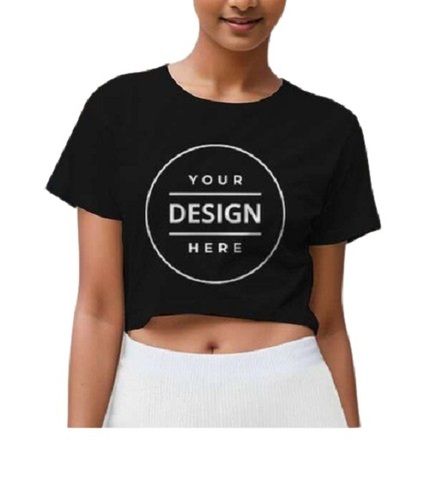 Ladies Pure Cotton Custom Crop Top